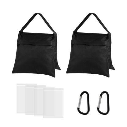 Picture of Aqirui Photography Sandbag Saddlebag for Photo Video Studio Stand,Backdrop Stand, Outdoor Patio Sports, Transparent PP Bag and Clips Included 2 Packs…