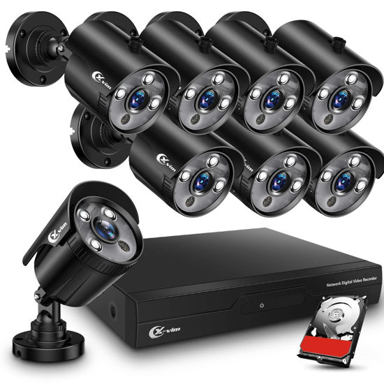 GetUSCart XVIM 8CH 1080P Wired Security Camera System with 1TB Hard