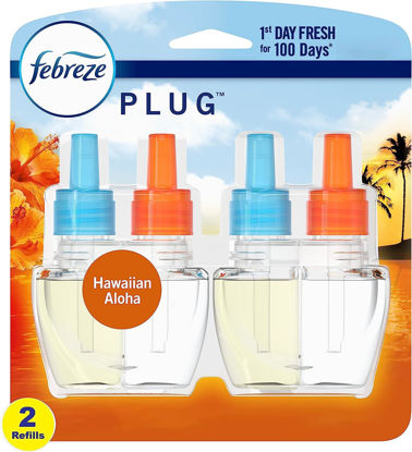Picture of Febreze Odor-Fighting Fade Defy PLUG Air Freshener Refill, Hawaiian Aloha, (2) .87 fl. oz. Oil Refills
