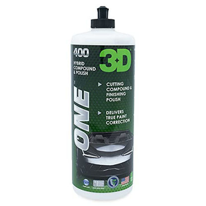 Picture of 3D One Car Scratch & Swirl Remover - Rubbing Compound & Finishing Polish - Buffing Compound Swirl Remover - True Car Paint Correction 32oz.