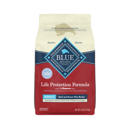 Picture of Blue Buffalo Life Protection Formula Natural Adult Dry Dog Food, Beef and Brown Rice 5-lb Trial Size Bag