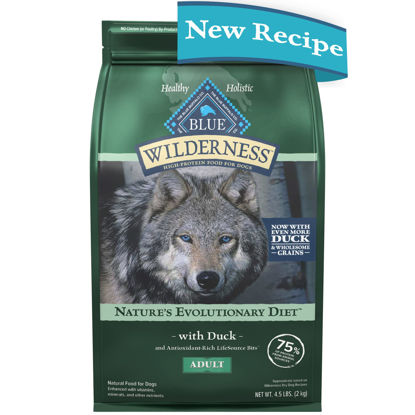 Picture of Blue Buffalo Wilderness High Protein Natural Adult Dry Dog Food Plus Wholesome Grains, Duck 4.5 lb Bag