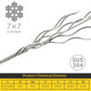 Picture of Wire Rope, 1/16 Wire Rope, 304 Stainless Steel Cable, Aircraft Cable, Steel Wire, 1000FT with 300Pcs Crimping Sleeves, Clothes Line Wires, Trellis Wire, 7x7 368lbs Breaking Strength
