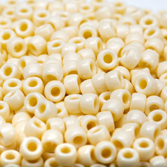 Picture of 1000 Pcs Acrylic Pony Beads 6x9mm Creamy