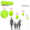 Picture of PartyWoo Lime Green Balloons, 100 pcs Green Balloons Different Sizes Pack of 36 Inch 18 Inch 12 Inch 10 Inch 5 Inch for Balloon Garland as Birthday Decorations, Wedding Decorations, Party Decorations