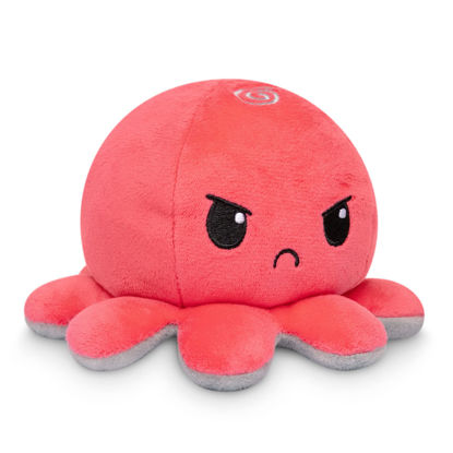 Picture of TeeTurtle | The Original Reversible Octopus Plushie | Patented Design | Sensory Fidget Toy for Stress Relief | Red + Gray | Sad + Angry | Show Your Mood Without Saying a Word!