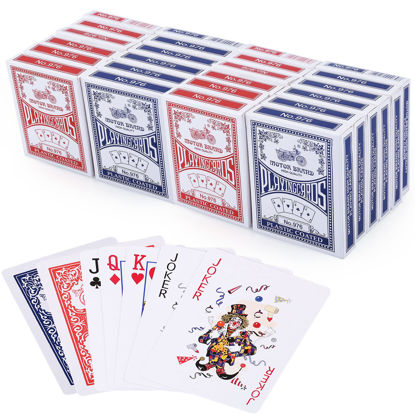 Picture of LotFancy Playing Cards, 24 Decks of Cards Bulk, Poker Size Standard Index, 12 Blue and 12 Red, for Blackjack, Euchre, Canasta Card Game, Casino Grade