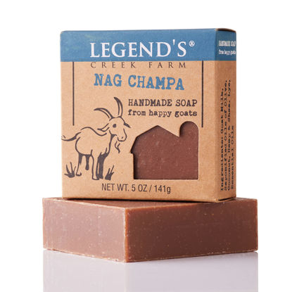 Picture of Legend's Creek Farm Goat Milk Soap, Moisturizing Cleansing Bar for Hands and Body, Creamy Lather and Nourishing, Gentle For Sensitive Skin, Handmade in USA (Nag Champa, Single)