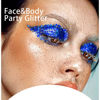 Picture of DAGEDA Body Glitter Gel, Face Glitters Body Gel Sequins Shimmer Liquid Eyeshadow, Chunky Glitter for Face Hair Nails, Holographic Cosmetic Laser Powder Festival Glitter Makeup 50ml(Blue)