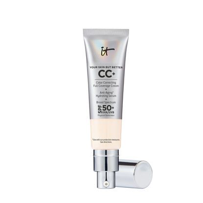 Picture of IT Cosmetics Your Skin But Better CC+ Cream, Fair Porcelain - Color Correcting Cream, Full-Coverage Foundation, Hydrating Serum & SPF 50+ Sunscreen - Natural Finish - 1.08 fl oz