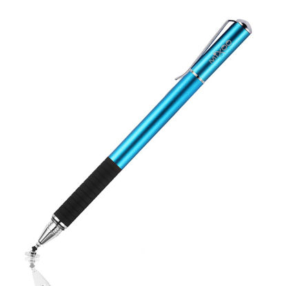 Picture of Mixoo 2-in-1 High Precision Stylus (Disc & Fiber Tips 2 in 1 Series), Extra with 3 Replaceable Tips, Compatible with Capacitive Touch Screen Devices (Blue)