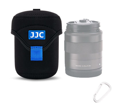 Picture of JJC Water Resistant Neoprene Camera Lens Pouch Case, Fold-Over Lens Bag for Mirrorless Lenses Up to 2.6 x 3.1(D X H) for Canon RF 50mm f/1.8, Sony FE 55mm f/1.8, Sigma 56mm f/1.4 etc.