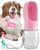 Picture of MalsiPree Dog Water Bottle, Leak Proof Portable Puppy Water Dispenser with Drinking Feeder for Pets Outdoor Walking, Hiking, Travel, Food Grade Plastic (12oz, Pink)
