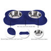 Picture of Hubulk Pet Dog Bowls 2 Stainless Steel Dog Bowl with No Spill Non-Skid Silicone Mat + Pet Food Scoop Water and Food Feeder Bowls for Feeding Small Medium Large Dogs Cats Puppies (Large, Navy Blue)
