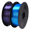 Picture of 2 in 1 Silk Shiny Sapphire Blue Violet Purple PLA 3D Printer Filament Bundle, 1.75mm 3D Printing Material 1Kg Each Spool Total 2Kg in One Box with Extra 10pcs Needles 3D Print Tool by TTYT3D