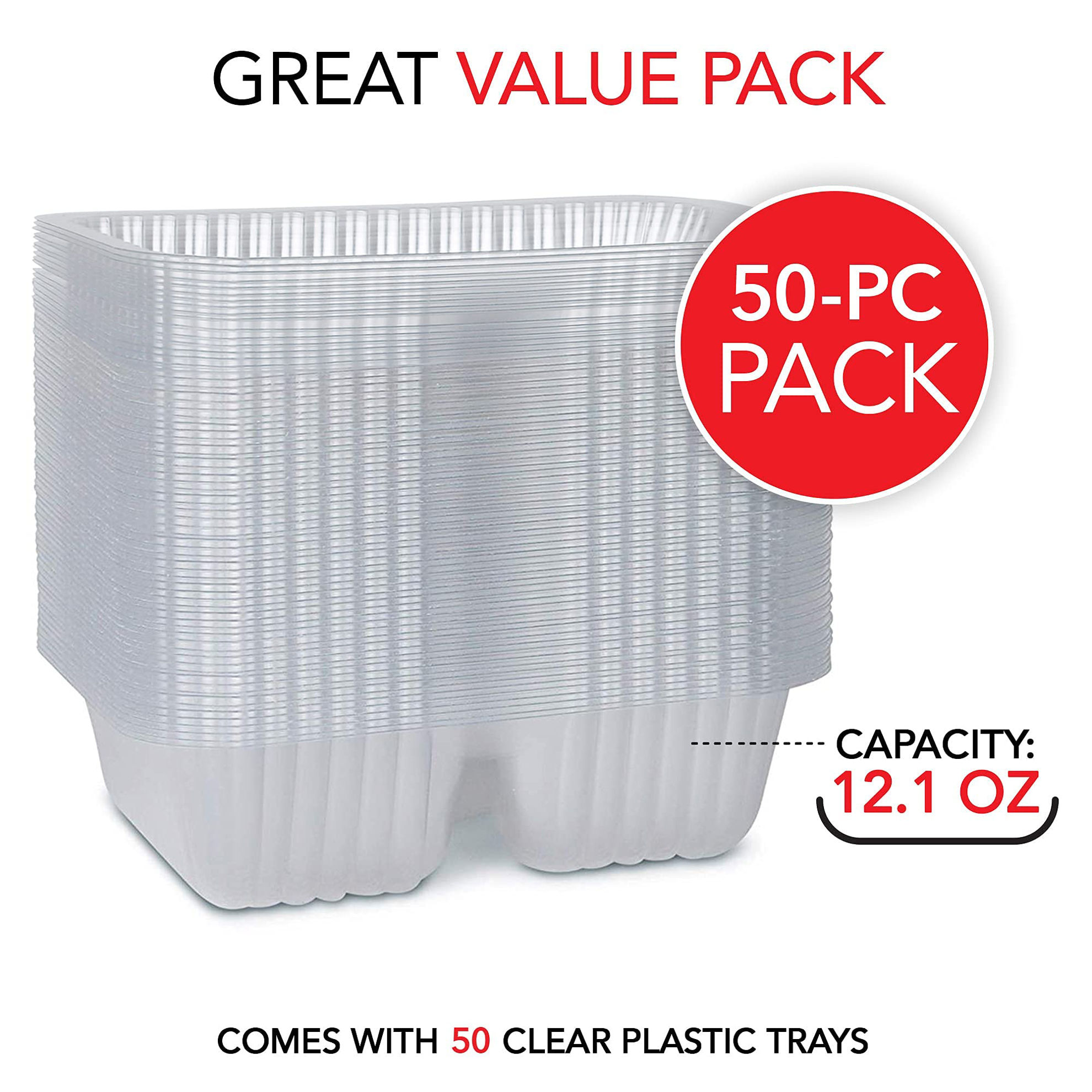 GetUSCart 12oz Plastic Nacho Trays (50 Pack) Small Disposable Tray for