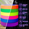 Picture of Whaline 6 Colors Neon Gaffer Cloth Tape, Fluorescent Rainbow Color UV Blacklight Glow in The Dark Tape for UV Party (0.6 inch x 60 feet)
