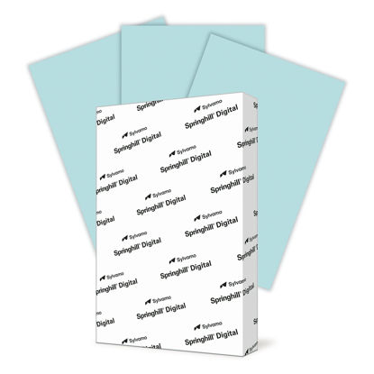 Picture of Springhill 11” x 17” Blue Colored Cardstock Paper, 67lb Vellum Bristol, 147gsm, 250 Sheets (1 Ream) - Premium Lightweight Cardstock, Vellum Printer Paper with Textured Finish - 026004R