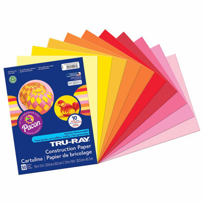 Picture of Tru-Ray Heavyweight Construction Paper, Warm Assorted Colors, 9" x 12", 50 Sheets,102947