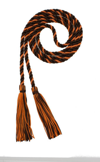 Picture of Graduation Honor Cord - Brown/Orange - Every School Color Available - Made in USA - by Tassel Depot