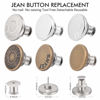 Picture of 12 Sets Button Pins for Jeans, Jean Buttons Pins for Loose Jeans, No Sew and No Tools Instant Replacement Snap Tack Pant Button, Ceryvop Reusable and Adjustable Metal Pants Button Tightener