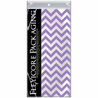 Picture of Flexicore Packaging Lilac Purple Chevron Print Gift Wrap Tissue Paper Size: 15 Inch X 20 Inch | Count: 10 Sheets | Color: Lilac Chevron