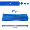 Picture of 100 Pieces Pipe Cleaners Chenille Stem, Solid Color Pipe Cleaners Set for Pipe Cleaners DIY Arts Crafts Decorations, Chenille Stems Pipe Cleaners (Lake Blue)