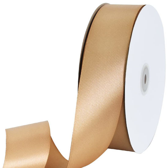 GetUSCart- TONIFUL 1-1/2 Inch (40mm) x 100 Yard Dark Gold Wide Satin Ribbon  Solid Fabric Ribbon for Gift Wrapping Chair Sash Valentine's Day Wedding  Birthday Party Decoration Hair Floral Craft Sewing
