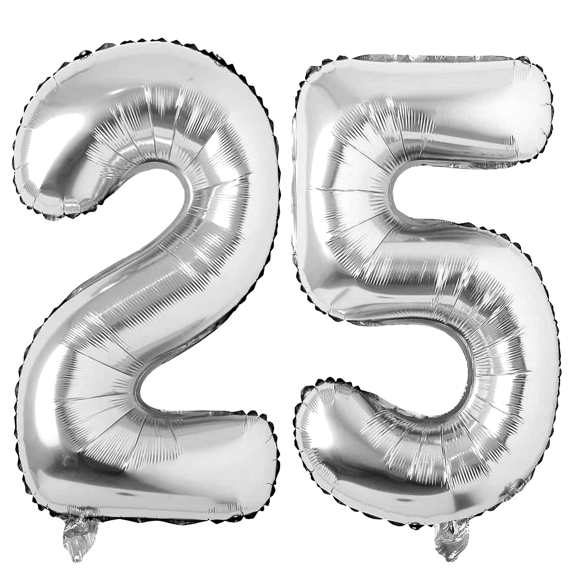 GetUSCart 25 Number Balloons Silver Giant Jumbo Big Large Foil Mylar Number Balloons for Women