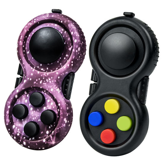 WTYCD The Original Fidget Retro: The Rubberized Classic Controller Game Pad Fidget Focus Toy With 8 Fidget Functions And Lanyard Perfect For Relieving Stress Blueoriginal Version