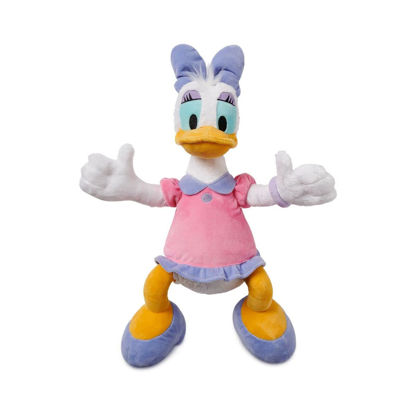Picture of Disney Store Daisy Duck Medium Soft Plush Toy, Medium 13 inches, Iconic Cuddly Toy Character in Pink and Purple Dress with Embroidered Eyes, Suitable for All Ages