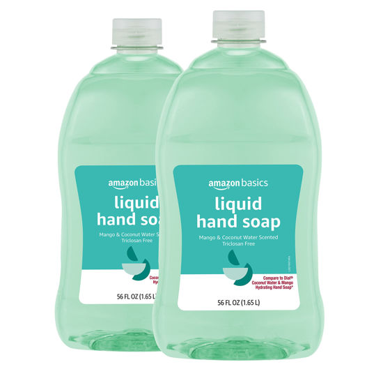 GetUSCart Amazon Basics Liquid Hand Soap Refill Mango and Coconut Water Scent Triclosan Free 56 Fluid Ounces Pack of 2