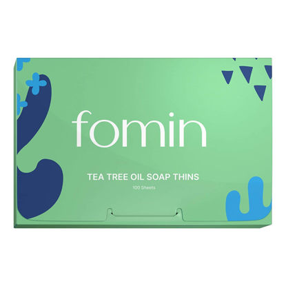 Picture of FOMIN - Antibacterial Paper Soap Sheets for Hand Washing - (100 Sheets) Tea Tree Portable Travel Soap Sheets, Dissolvable Camping Mini Soap, Portable Soap Sheets