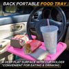 Picture of EcoNour 2 in 1 Car Steering Wheel Desk (Pink) | Steering Wheel Tray for Laptop and Food | Car Table Tray for Eating with Drinks Holder | Pink Car Accessories