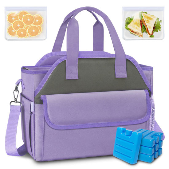 Lunch Bag Women, Insulated Leakproof Cooler Adult Lunch Box, Large Lunch  Tote for Work with Adjustable Shoulder Straps & Side Pockets Cute Lunch Bag