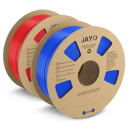 Picture of 3D Printer Filament PLA+ Bundle, JAYO Filament 1.75mm PLA Plus, Neat Wound Filament, Dimensional Accuracy +/- 0.02mm, Toughness, Highly Fluid, Fast Print for Most FDM 3D Printers, 1.1kg*2 (Blue+Red)