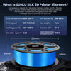 Picture of 3D Printer Silk Filament, SUNLU Shiny Silk PLA Filament 1.75mm, Smooth Silky Surface, Great Easy to Print for 3D Printers, Dimensional Accuracy +/- 0.02mm, Silk Blue 1KG