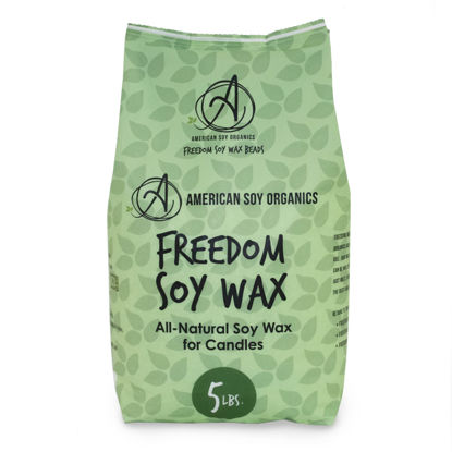 Picture of American Soy Organics- 5 lb of Freedom Soy Wax Beads for Candle Making - Microwavable Soy Wax Beads - Premium Soy Candle Making Supplies