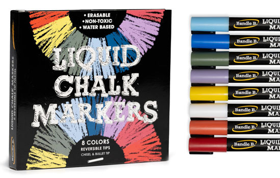 Chalk Markers - 8 Pastel, Erasable, Non-Toxic, Water-Based, Reversible  Tips, For Kids & Adults for Glass or Chalkboard Markers for Businesses