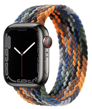 Picture of Proworthy Braided Solo Loop Compatible With Apple Watch Band 42mm 44mm 45mm for Men and Women, Stretch Nylon Elastic Strap Wristband for iWatch Series SE 7 6 5 4 3 2 1 (S, Camouflage)