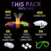 Picture of 400 Glow Sticks Bulk Ultra Bright Glow Party Pack 8 inch with Connectors, Glow Sticks Party Supplies Emergency Light Sticks Neon Glow Bracelets Necklaces for Kids -Camping Accessories