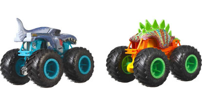 Picture of Hot Wheels Monster Trucks 1:64 Scale 2-Packs, 2 Toy Trucks with Giant Wheels, Gift for Kids Ages 3 Years Old & Up