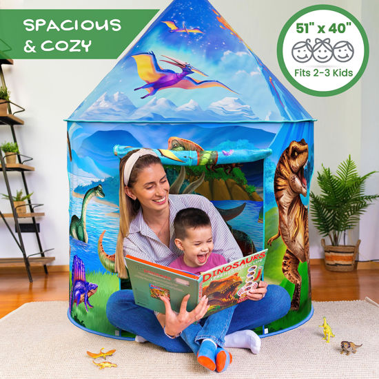 GetUSCart- W&O Dino Paradise Play Tent with Roar Button - Epic Dinosaur ...
