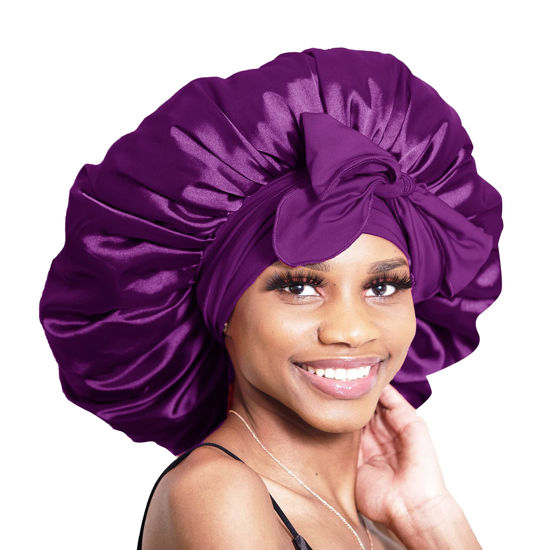 purple silk bonnet