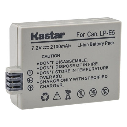 Picture of Kastar Replacement Battery 1-Pack for Canon LP-E5 LPE5 and Canon EOS 450D, EOS Rebel XSi, EOS Rebel XS, EOS 1000D, EOS Rebel T1i, EOS Kiss F, EOS Kiss X2, EOS Kiss X3 Cameras