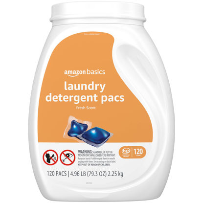 Picture of Amazon Basics Laundry Detergent Pacs, Fresh Scent, 120 Count (Previously Solimo)