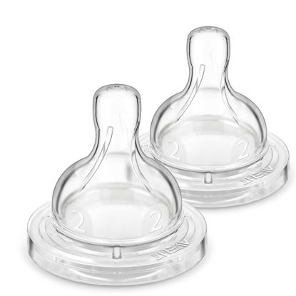 Picture of Philips Avent Anti-Colic Baby Bottle Flow 2 Nipple, 2pk, SCY762/02