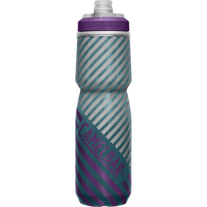 Picture of CamelBak Podium Chill Insulated Bike Water Bottle - Easy Squeeze Bottle - Fits Most Bike Cages - 24oz, Teal Stripe