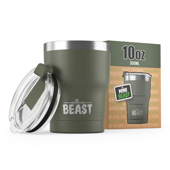 Picture of Beast 10 oz Tumbler Stainless Steel Vacuum Insulated Coffee Ice Cup Double Wall Travel Flask (Army Green)