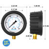 Picture of MEANLIN MEASURE 0~100Psi Stainless Steel 1/4" NPT 2.5" FACE DIAL Liquid Filled Pressure Gauge WOG Water Oil Gas Lower Mount（with Rubber Protective Sleeve）
